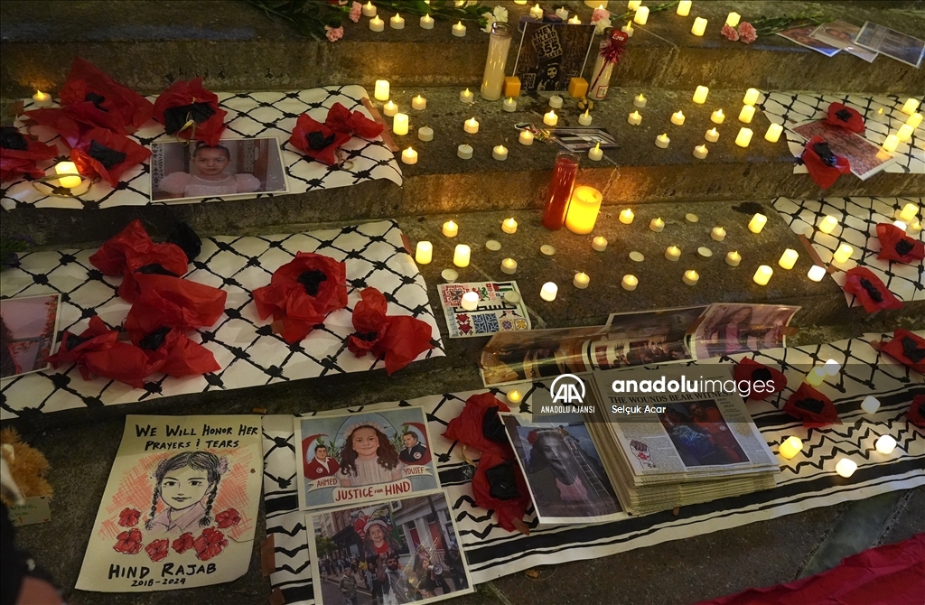 Gazze'de hayatını kaybeden 5 yaşındaki Filistinli Hind Rajab için New York'ta anma töreni düzenlendi