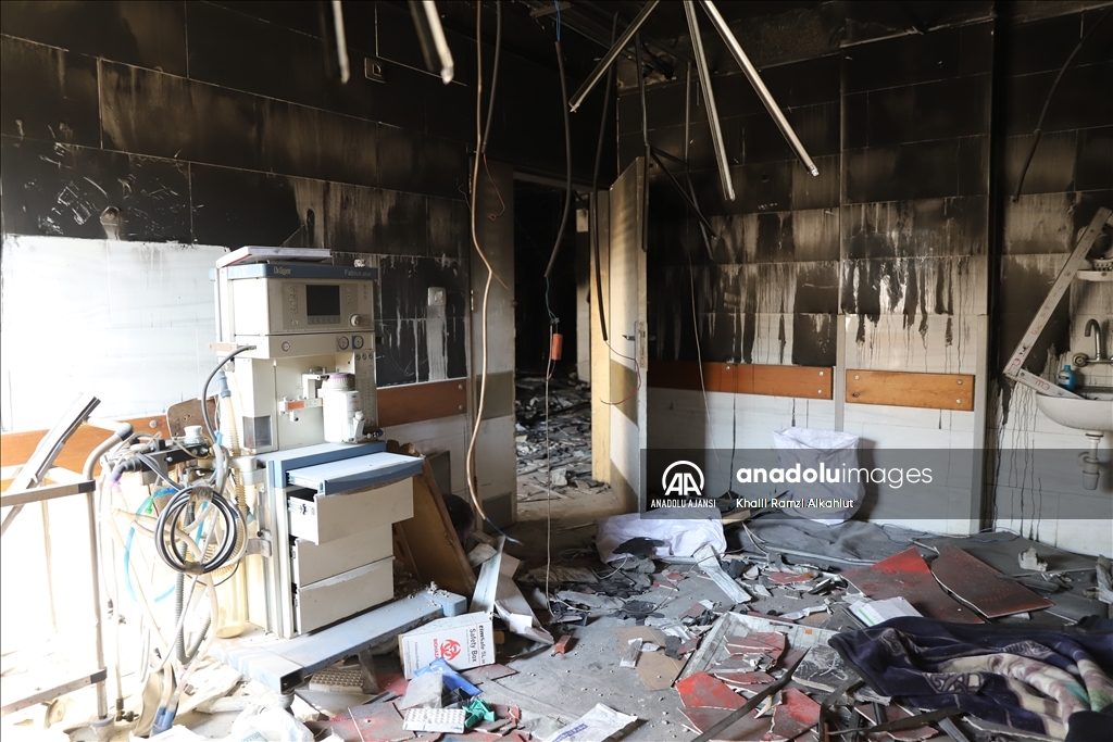 İsrail, ateşkesin ardından çekildiği kuzeydeki Kemal Advan Hastanesi'nde büyük yıkım bıraktı
