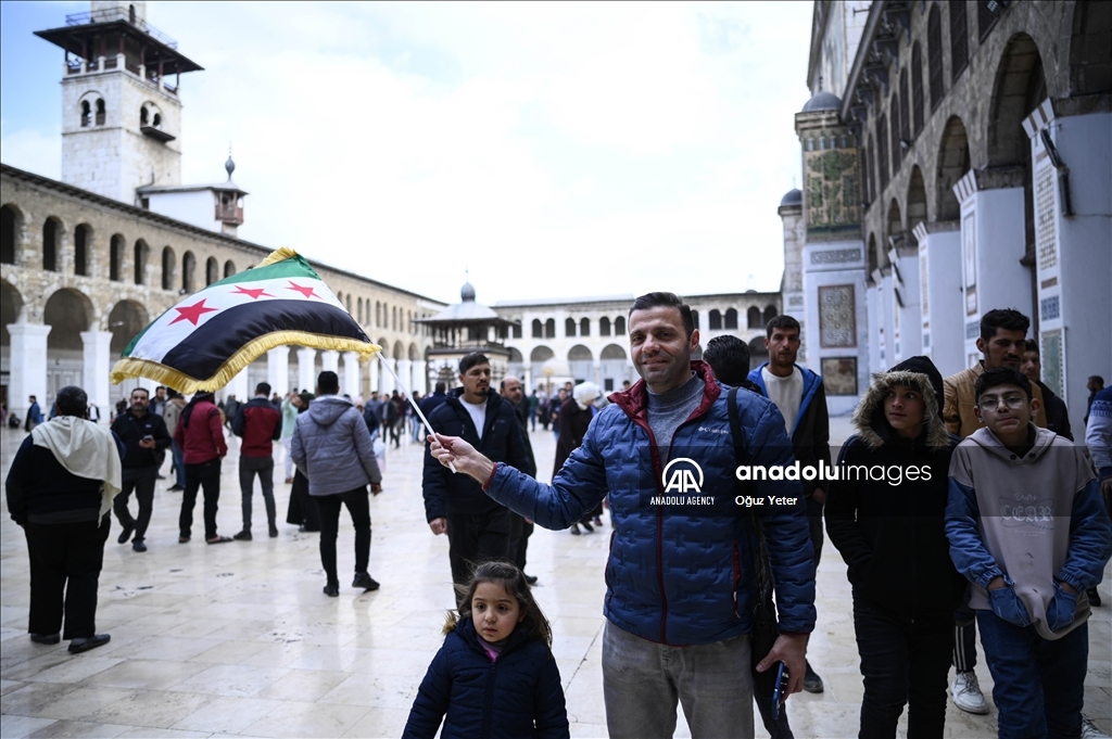 Friday prayers at the Umayyad Mosque in Damascus