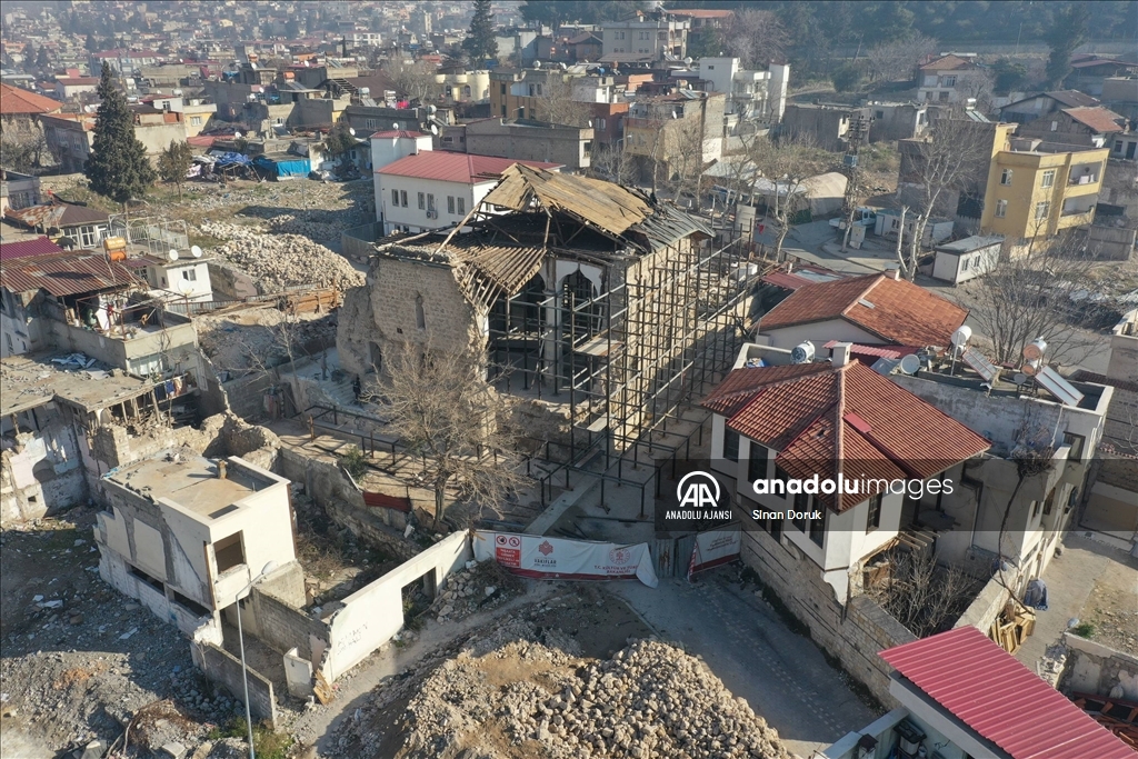 Depremde zarar gören Kahramanmaraş'taki tescilli kültür varlıklarının restorasyonları sürüyor