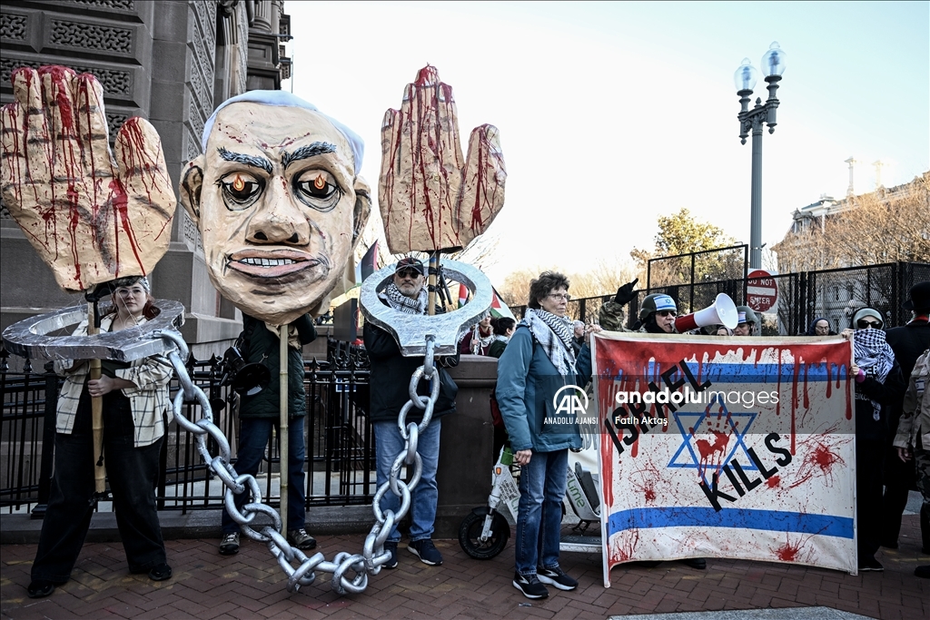 Washington'da İsrail Başbakanı Netanyahu’nun ziyareti protesto edildi