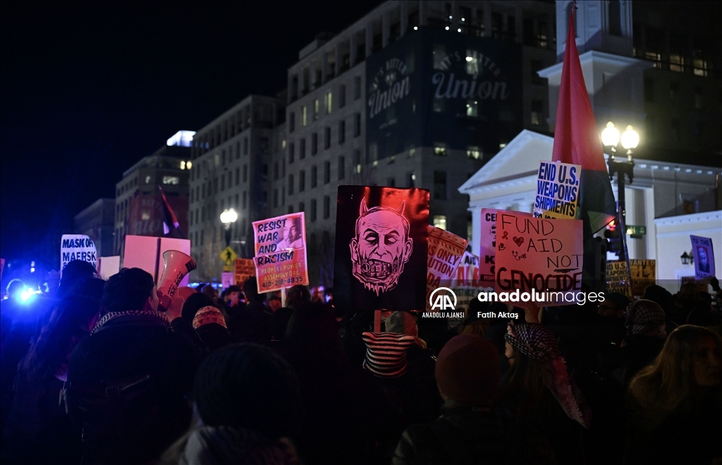İsrail Başbakanı Netanyahu’nun ABD ziyareti Beyaz Saray'ın önünde protesto edildi