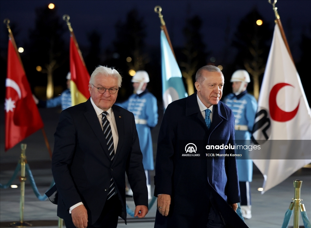 Cumhurbaşkanı Erdoğan, Almanya Cumhurbaşkanı Steinmeier'i resmi törenle karşıladı