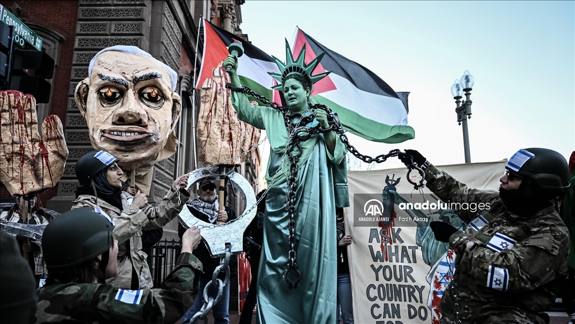 Washington'da İsrail Başbakanı Netanyahu’nun ziyareti protesto edildi