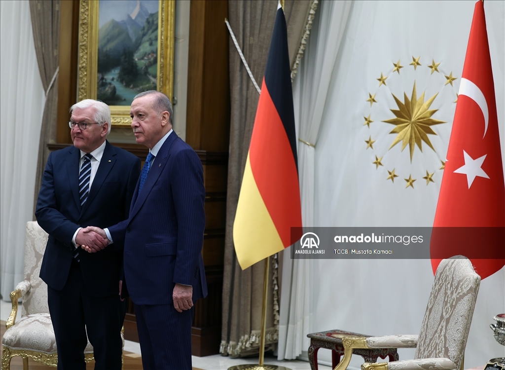 Cumhurbaşkanı Erdoğan, Almanya Cumhurbaşkanı Steinmeier'i resmi törenle karşıladı