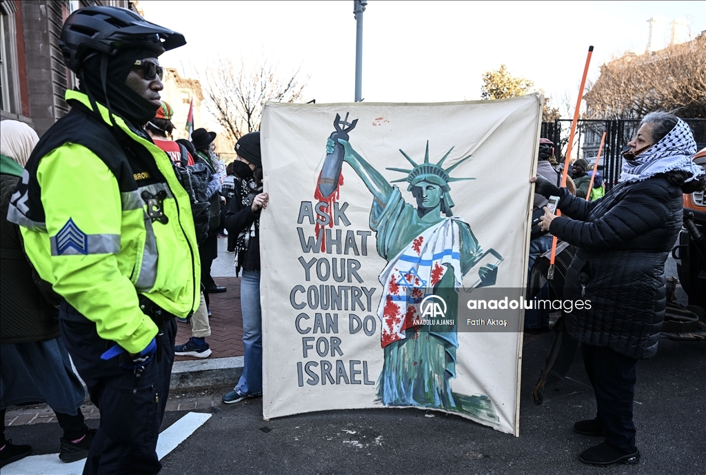 Washington'da İsrail Başbakanı Netanyahu’nun ziyareti protesto edildi