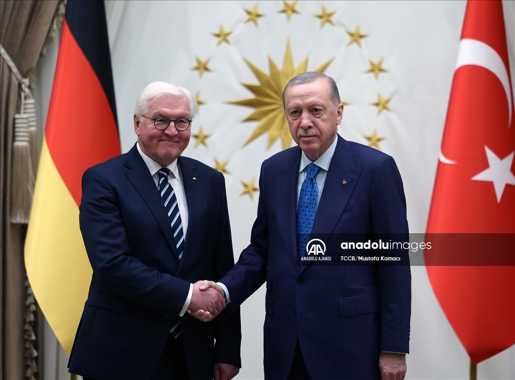 Cumhurbaşkanı Erdoğan, Almanya Cumhurbaşkanı Steinmeier'i resmi törenle karşıladı