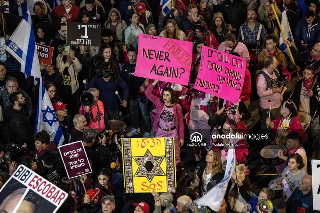 Ateşkesin kalıcı olması talebiyle Tel Aviv'de gösteri düzenlendi
