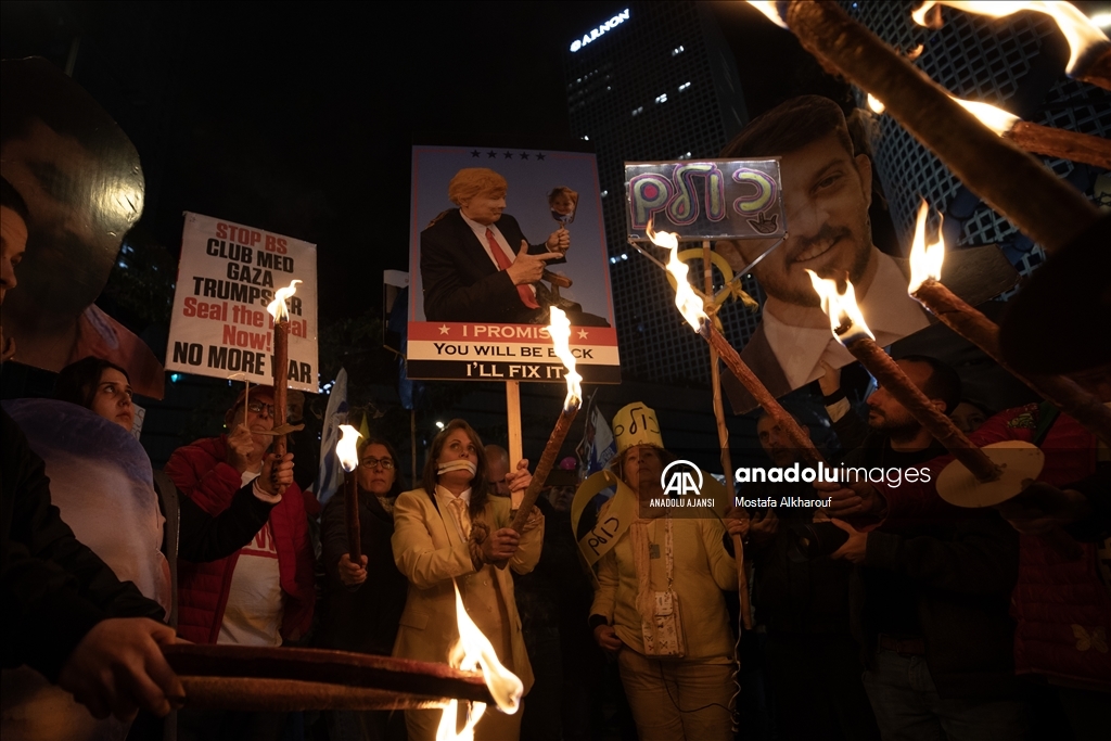Ateşkesin kalıcı olması talebiyle Tel Aviv'de gösteri düzenlendi