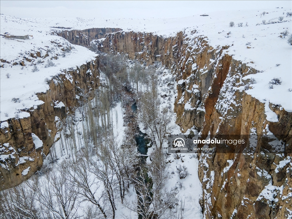 Ihlara Vadisi beyaza büründü