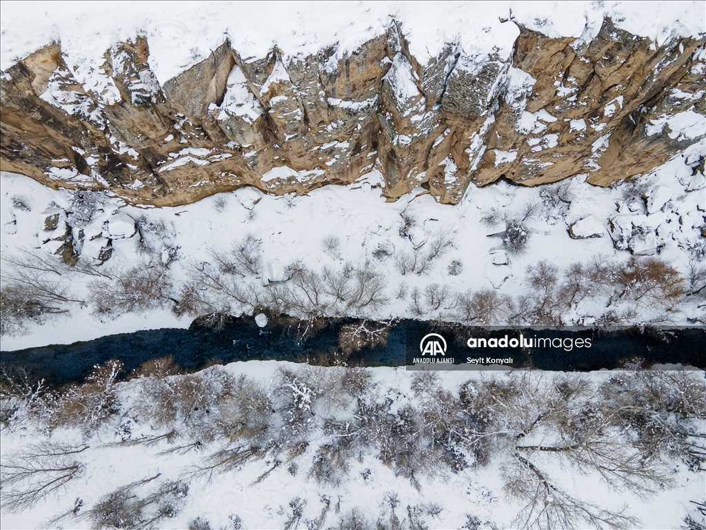 Ihlara Vadisi beyaza büründü