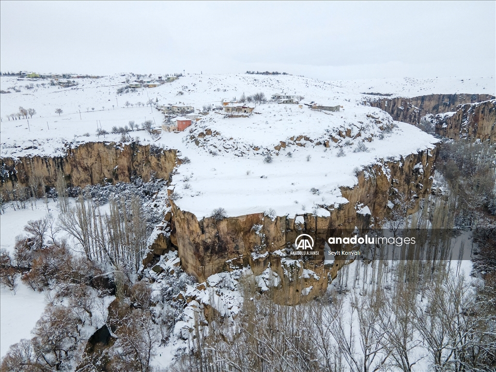 Ihlara Vadisi beyaza büründü