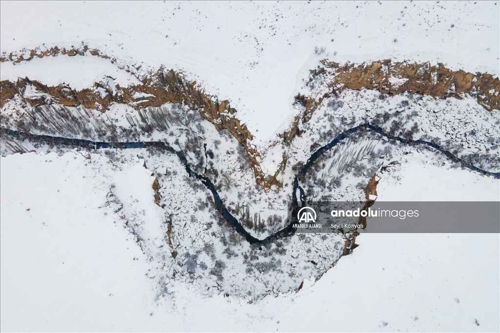 Ihlara Vadisi beyaza büründü