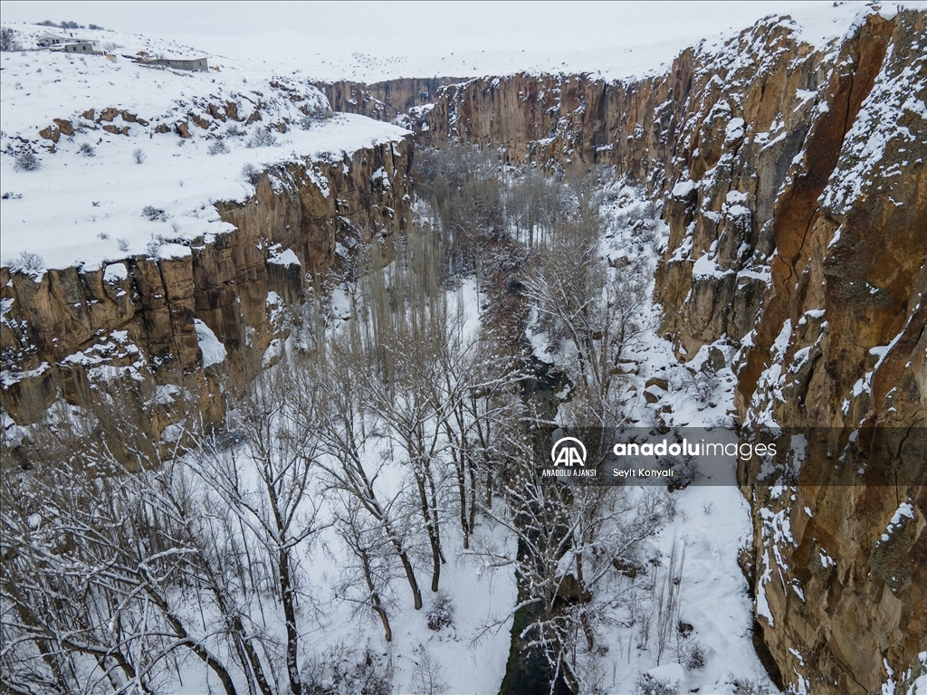 Ihlara Vadisi beyaza büründü