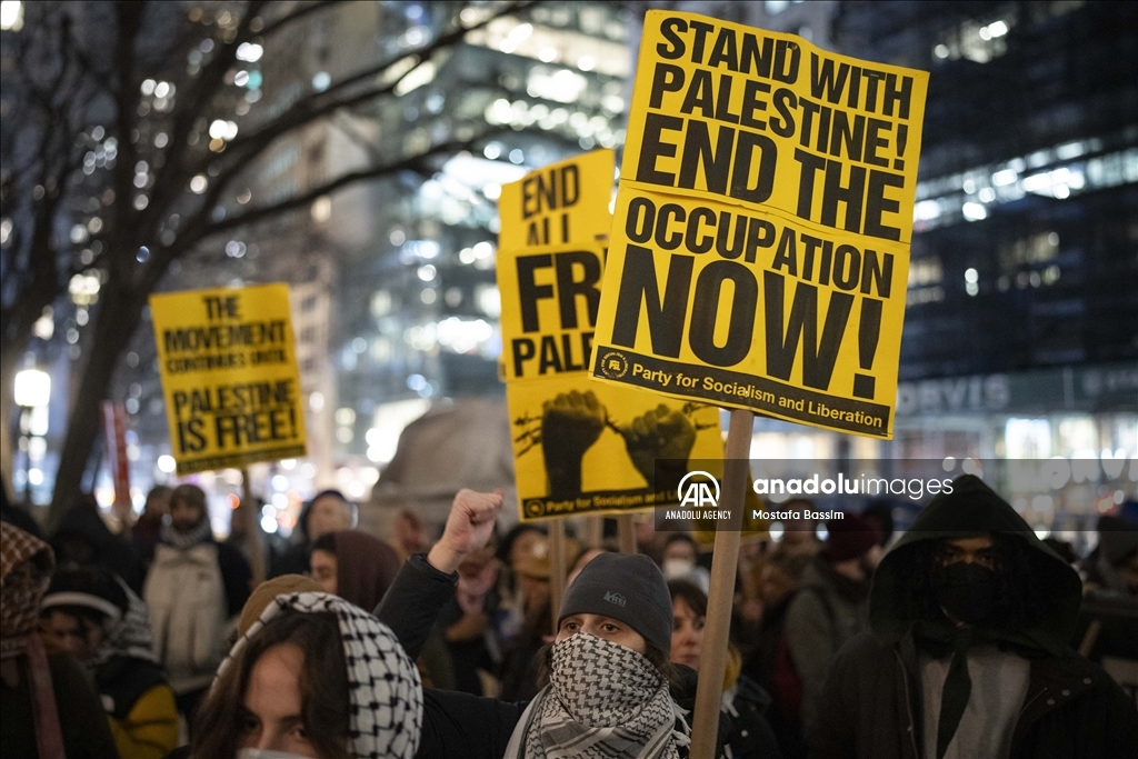 Pro-Palestinian demonstrators rally against Trump’s Gaza plan in New York