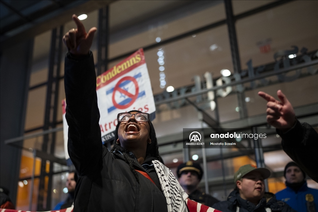 Pro-Palestinian demonstrators rally against Trump’s Gaza plan in New York