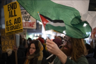 Pro-Palestinian demonstrators rally against Trump’s Gaza plan in New York