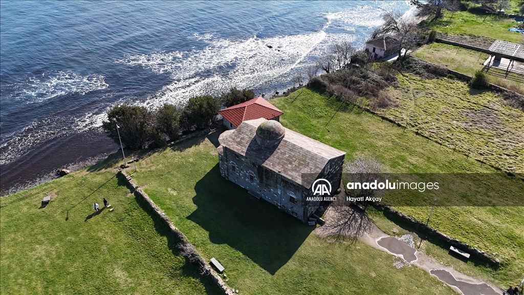 An aerial views of Cape Yason in Turkiye