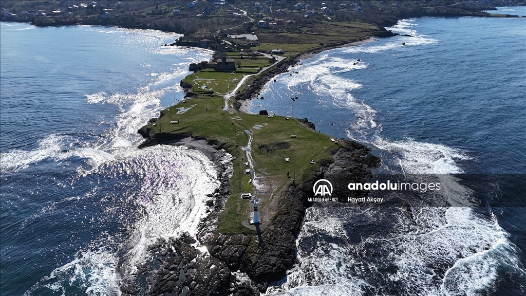 An aerial views of Cape Yason in Turkiye