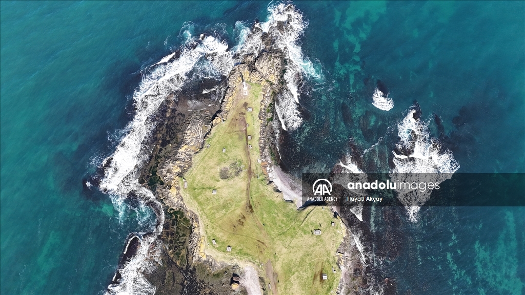 An aerial views of Cape Yason in Turkiye