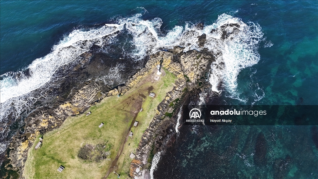 An aerial views of Cape Yason in Turkiye