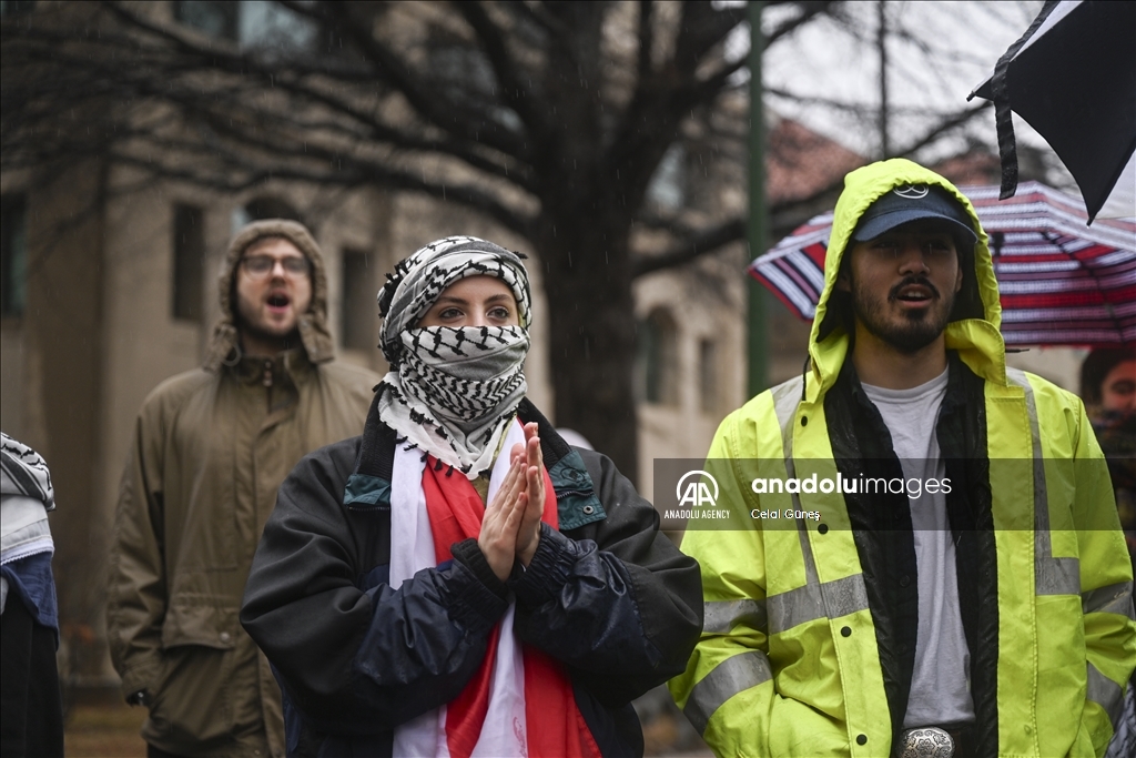 Пропалестинские активисты устроили акцию протеста в США