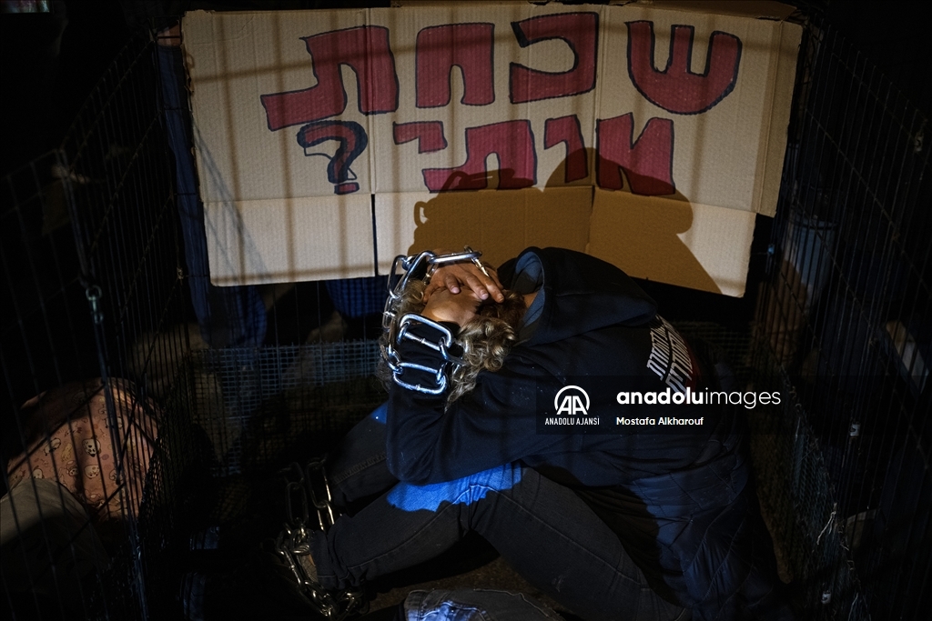 İsrailliler, Hamas ile İsrail arasındaki takas sürecinin devam etmesi talebiyle gösteri düzenledi