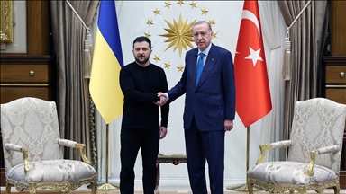 Cumhurbaşkanı Erdoğan, Ukrayna Devlet Başkanı Zelenskiy’i Cumhurbaşkanlığı Külliyesi'nde kabul etti