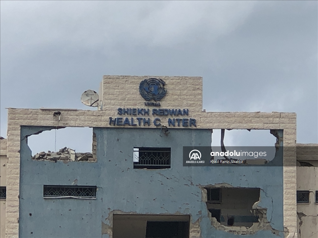 İsrail ordusunun çekildiği Gazze kentindeki Şeyh Rıdvan Kliniği ve çevresi görüntülendi