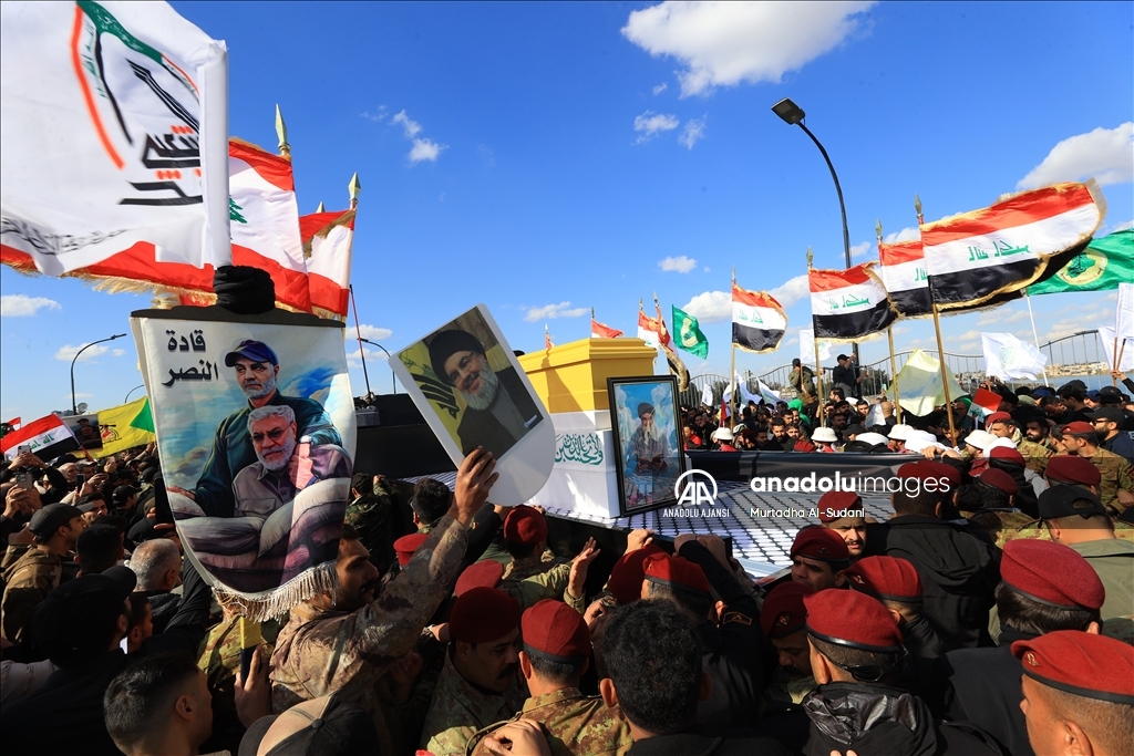 Irak'ta eski Hizbullah lideri Hasan Nasrallah için sembolik cenaze töreni düzenlendi