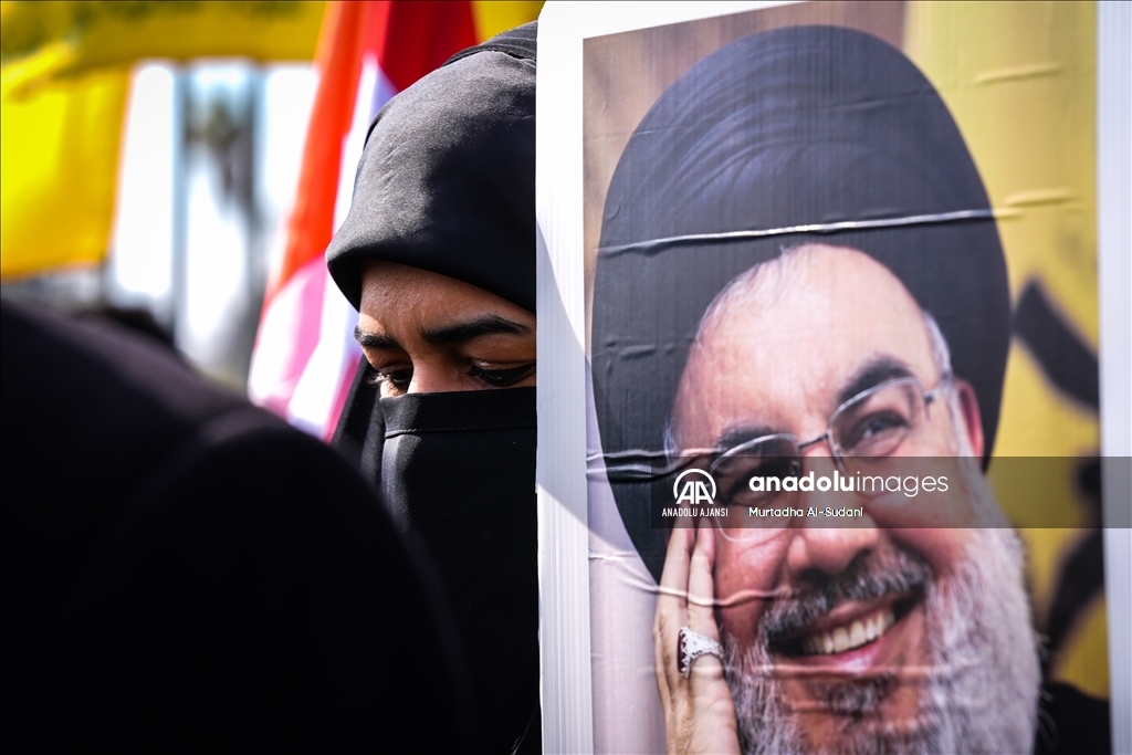 Irak'ta eski Hizbullah lideri Hasan Nasrallah için sembolik cenaze töreni düzenlendi