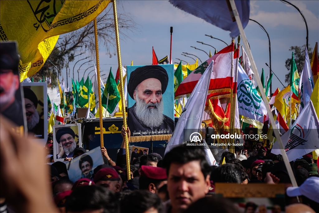 Irak'ta eski Hizbullah lideri Hasan Nasrallah için sembolik cenaze töreni düzenlendi