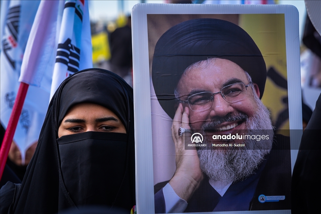 Irak'ta eski Hizbullah lideri Hasan Nasrallah için sembolik cenaze töreni düzenlendi