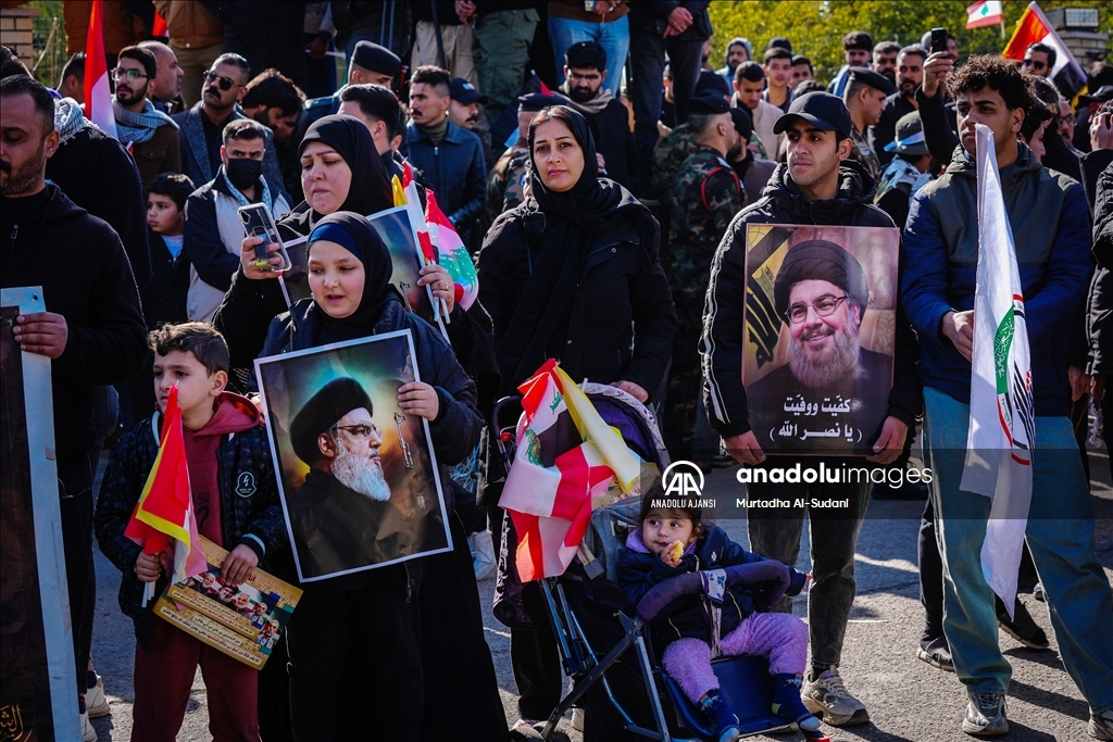 Irak'ta eski Hizbullah lideri Hasan Nasrallah için sembolik cenaze töreni düzenlendi