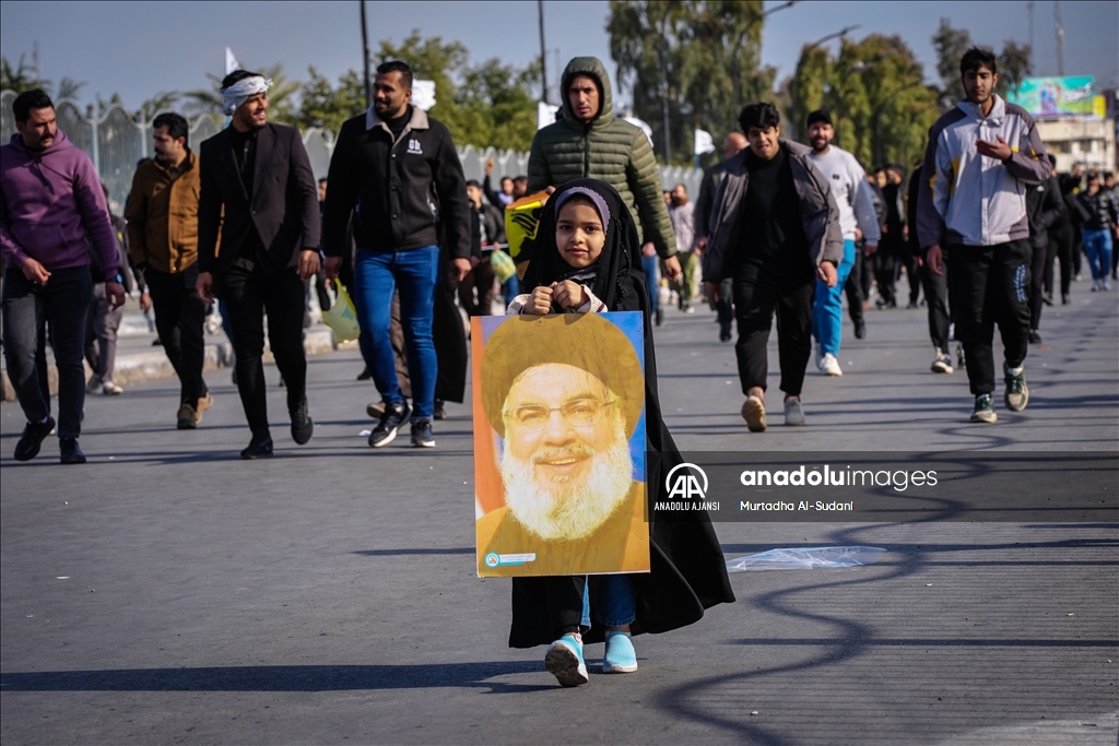 Irak'ta eski Hizbullah lideri Hasan Nasrallah için sembolik cenaze töreni düzenlendi