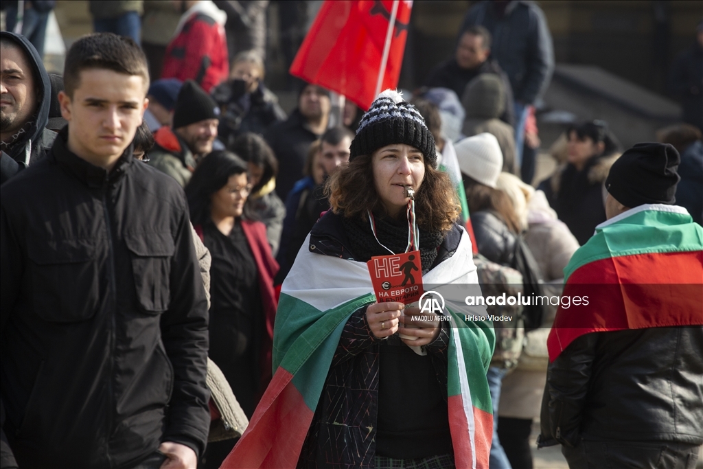 Protest against of the introduction of Euro in Bulgaria