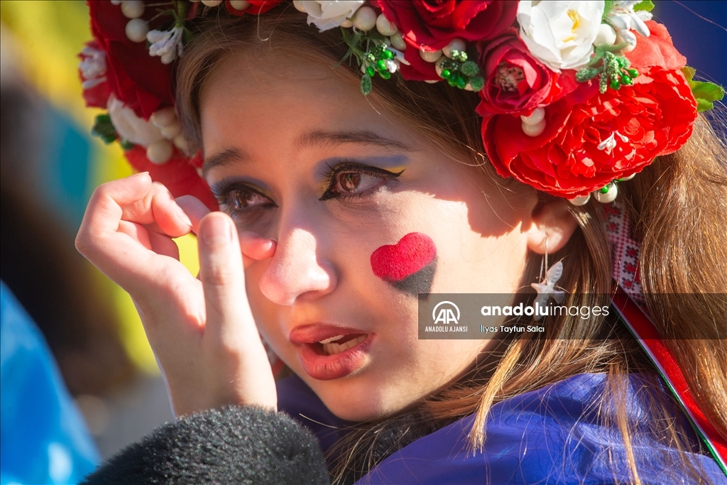 Londra'da Ukrayna'ya destek gösterisi