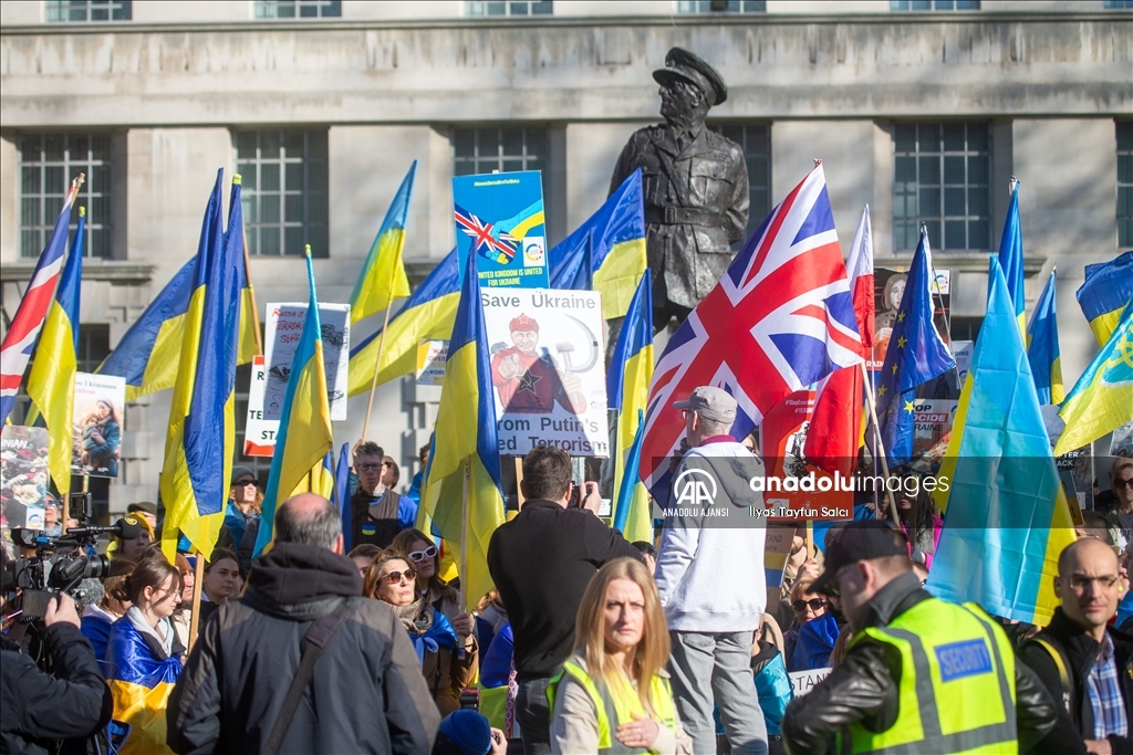 Londra'da Ukrayna'ya destek gösterisi