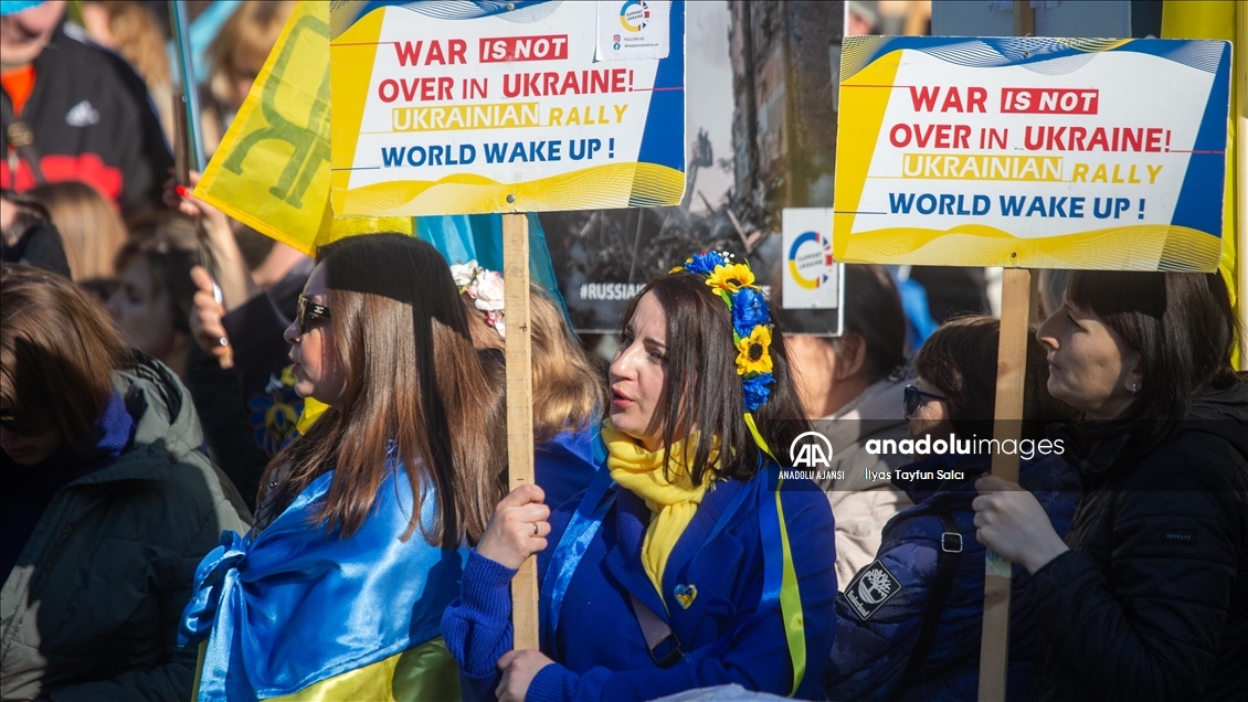 Londra'da Ukrayna'ya destek gösterisi