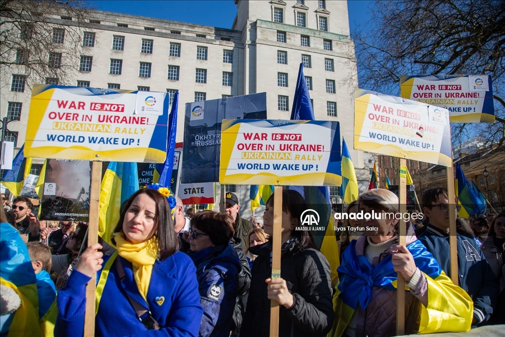 Londra'da Ukrayna'ya destek gösterisi