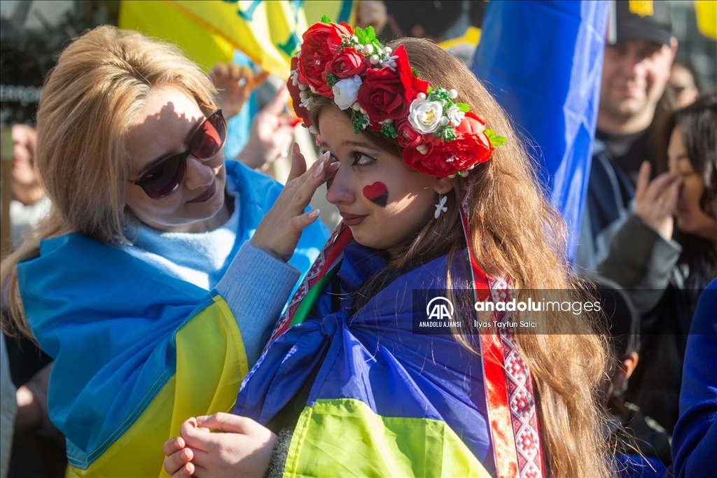 Londra'da Ukrayna'ya destek gösterisi