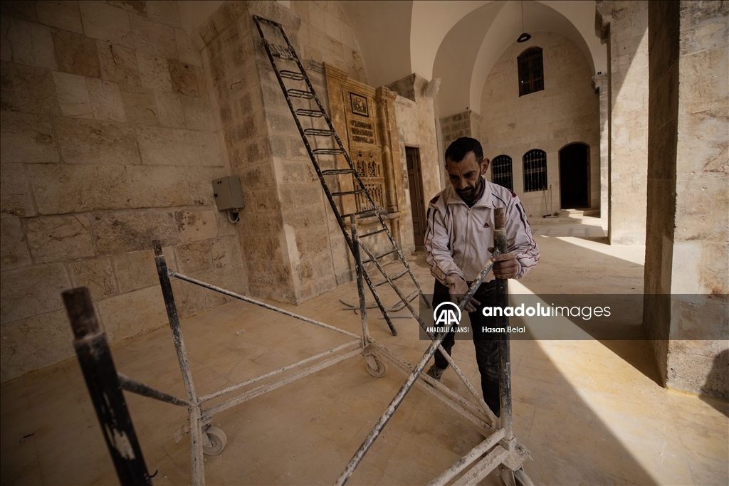 Halep’teki Emevi Ulu Camii’nde restorasyon çalışmaları sürüyor