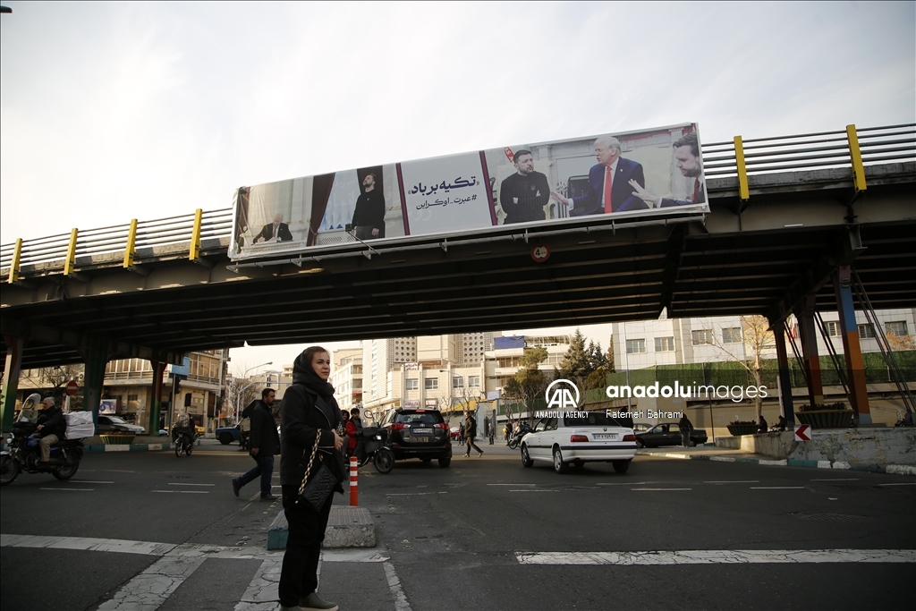 Posters on Tehran streets after Zelenskyy - Trump debate