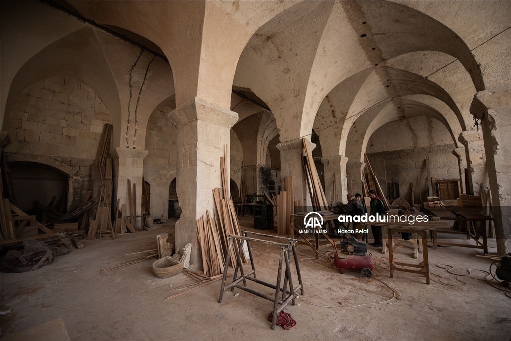 Halep’teki Emevi Ulu Camii’nde restorasyon çalışmaları sürüyor
