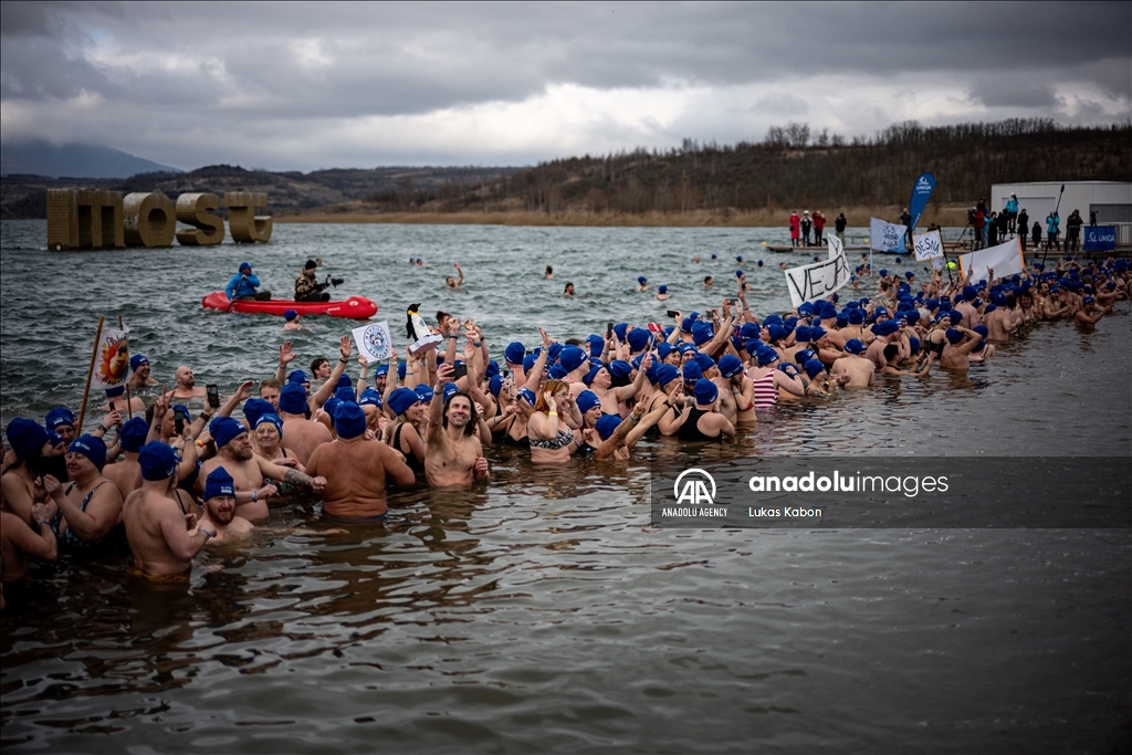 Guinness world records largest polar bear dip in the Czech Republic