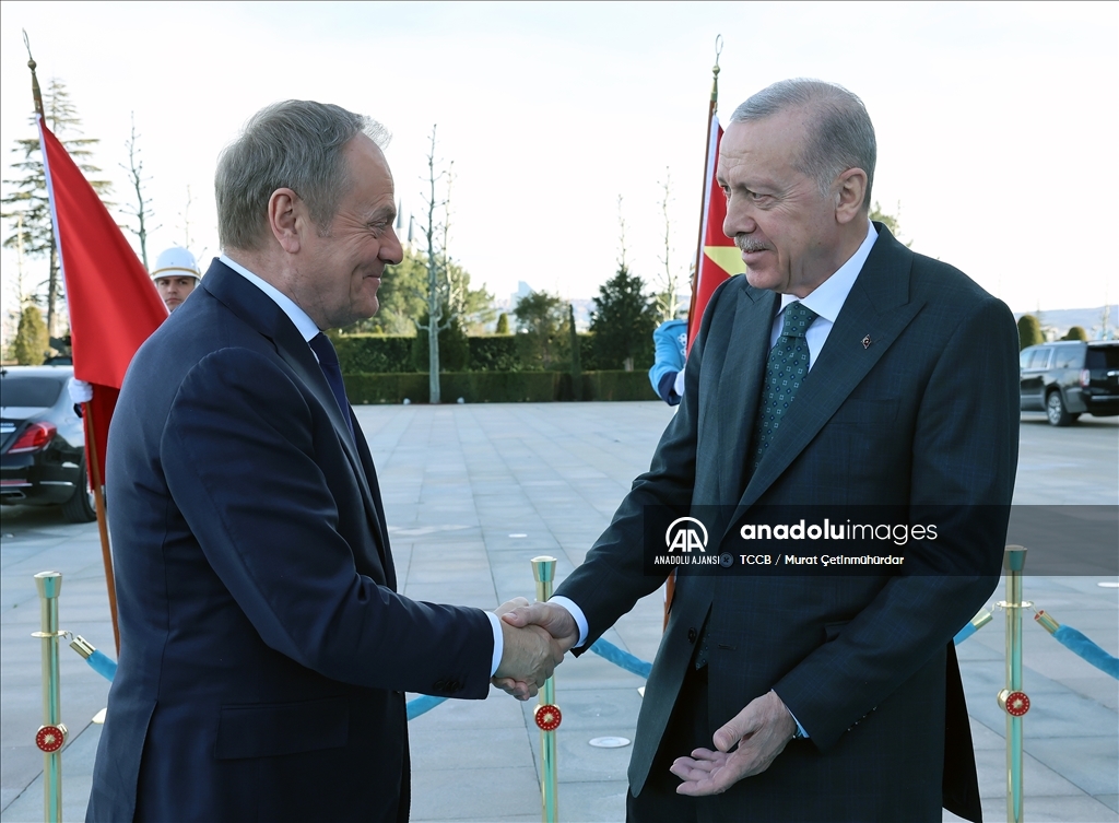 Cumhurbaşkanı Erdoğan, Polonya Başbakanı Tusk'ı resmi törenle karşıladı