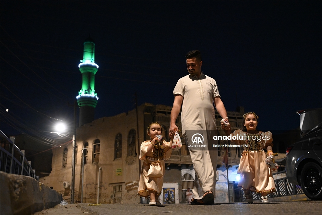 Irak'ta çocukları oruç tutmaya teşvik eden geleneksel "Gargee'an" kutlanıyor