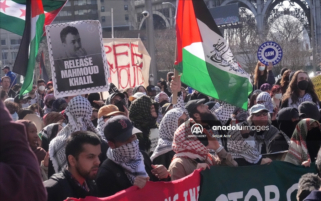 В Нью-Йорке прошла акция в поддержку палестинского активиста Махмуда Халиля