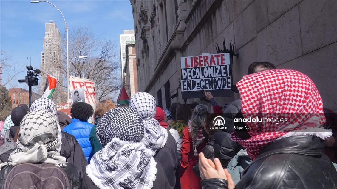 New York’ta Filistinli aktivist Halil’in serbest bırakılması için protesto düzenlendi