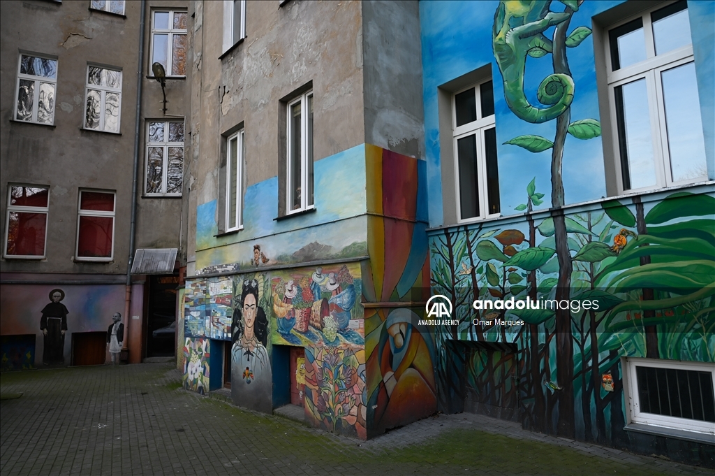 Unique and colorful courtyards of Wroclaw